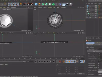 Fan built from scratch on Cinema4D 3D model