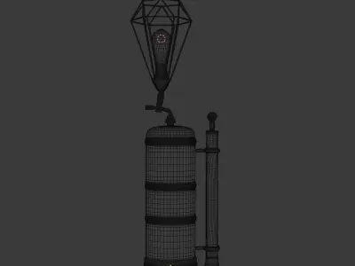 diverted steampunk lamp 3D model
