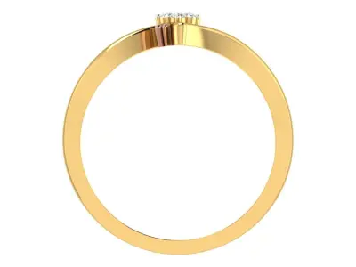 Light Weight Yellow Gold Diamond Ring  -ZA RN 1362 3D print model