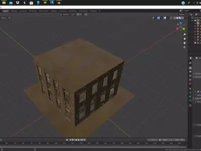 old house building Low-poly 3D model
