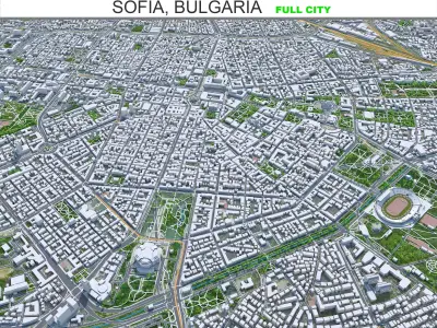 Sofia City Bulgaria Low-poly 3D model