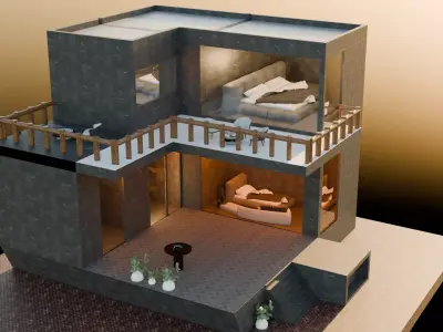 BUILDING HOME Free low-poly 3D model