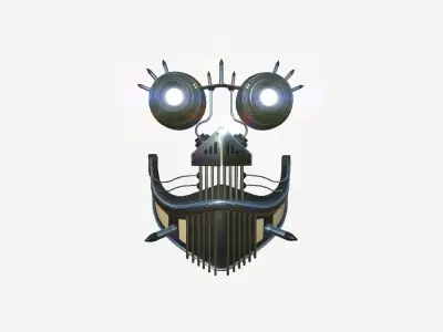 Steampunk Mask A10 Old Steel - SciFi Character Design Low-poly 3D model