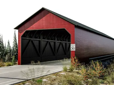 Wood Bridge  Low-poly 3D model