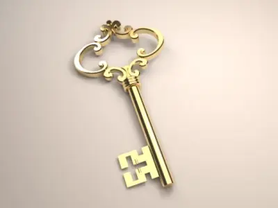 Detailed key 3D model