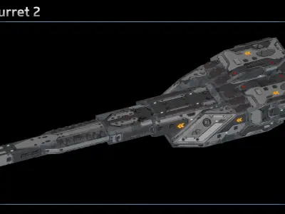 Scifi Turrets Low-poly 3D model