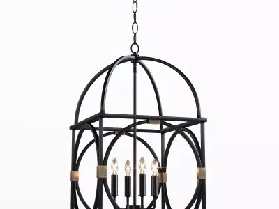 Circle Lattice Hanging Lantern - 4 light 3D model