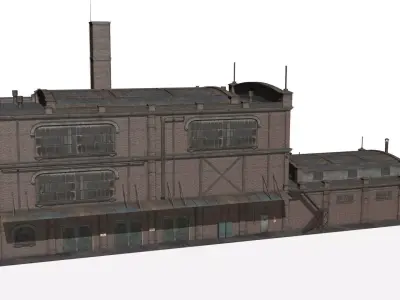 old industrial building Low-poly 3D model by sobul