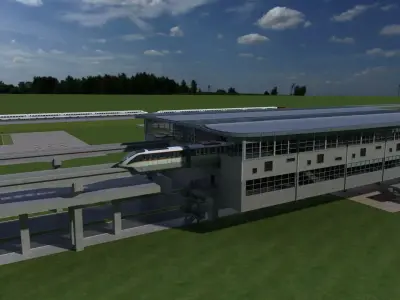 Light Rail Station 3 3D model