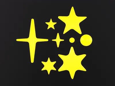  Stars 3D Model Low-poly 3D model