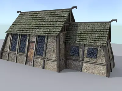 Medieval Village House 2 Low-poly 3D model