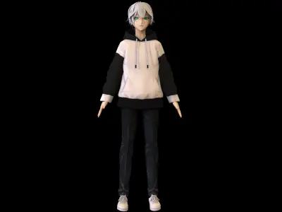 game ready Low Poly Anime Character 5