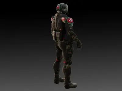 Crysis Nanosuit Ops Version3D Model High-Quality Rigged Low-poly 3D model