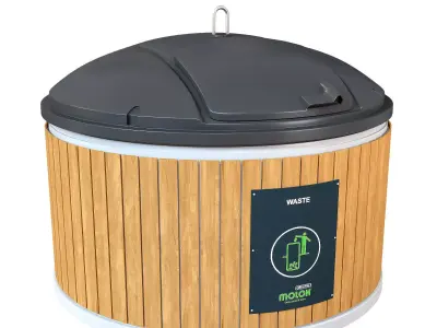 Molok animated recycling garbage container transformer 3D model
