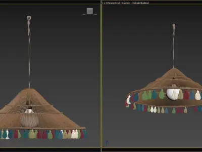 African Pedant Interior Exterior Lamp 3D model