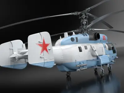  Soviet Kamov Ka-27 Helicopter with Interior Rigged 