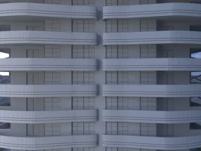 Residential Building Low-poly 3D model