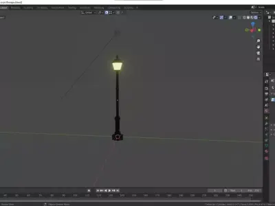 flashlight street lamp Low-poly 3D model
