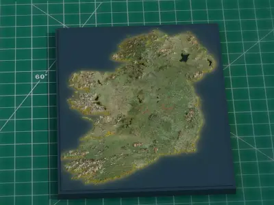 Ireland Relief Map Terrain 3D model