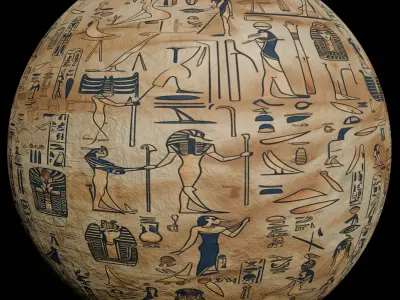 Ancient Egypt Hieroglyphs  - VOL 2 - 10 Seamless PBR Texture