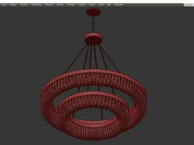 CURVED CRYSTAL BASKET TIERED CHANDELIER Low-poly 3D model