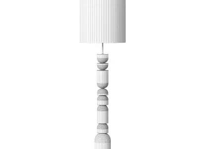 Aska Charred Wood Floor Lamp 3D model