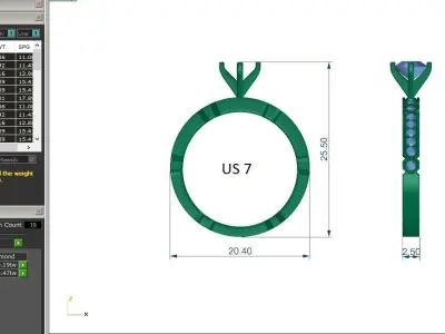 Gold Jewelry Solitaire Ring 3D Model 3D print model