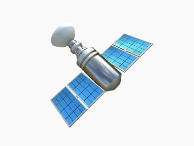 Satellite D08 Aluminum - SciFi Space Design Low-poly 3D model