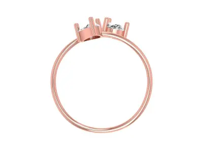 Solitaire Women Spiral Pear Stone Band Ring 3D print model