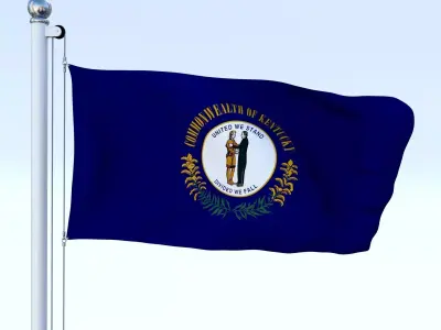 Animated Kentucky Flag Low-poly 3D model