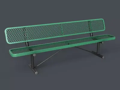 Metal Modern Bench 18 PBR Game Ready Low-poly 3D model