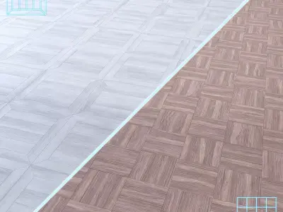 Parquet - Laminate - Wooden floor 2 in 1 Low-poly 3D model 128