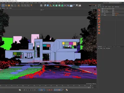 Corona - C4D scene files - KETTLE HOLE HOUSE 3D model