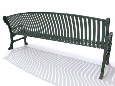 Metal Bench 1 Low-poly 3D model