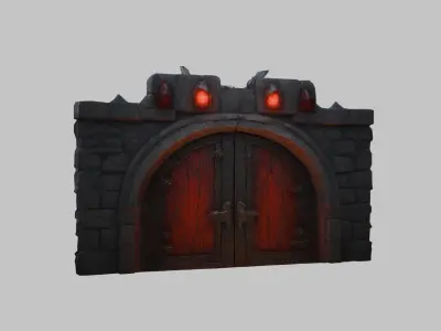 Fantasy Dungeon Gate - 3D Model Low-poly 3D model