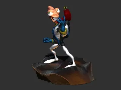 Earthworm Jim 3D printable sculpture  3D print model