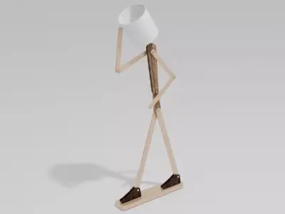 Walking Man Posable Floor Lamp Low-poly 3D model