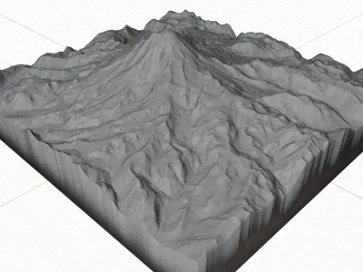 Mount Rainier  3d model terrain 3D model