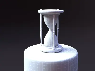 HourGlass 3D model wooden with sand in it 3D model