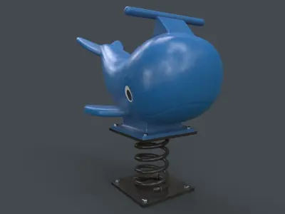 PBR Outdoor Spring Swing Playground Toy B Low-poly 3D model