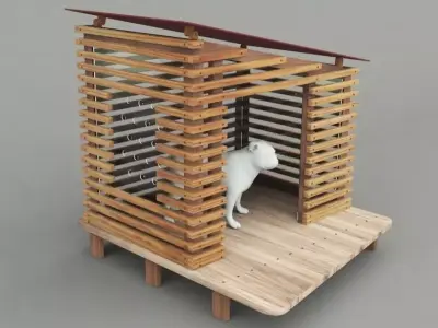 Dog House Project - House 01 Low-poly 3D model