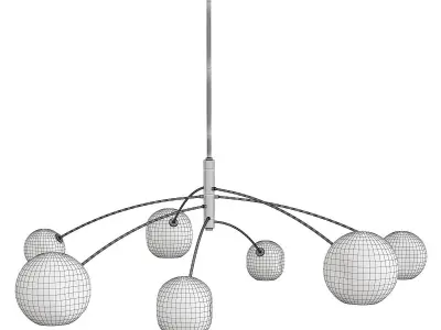 GLASSCHERRY light chandelier with glass globes Low-poly 3D model