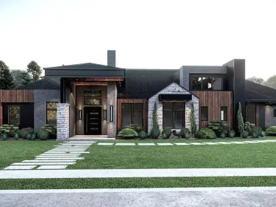 Modern House Stl-dae Digital File 3D print model