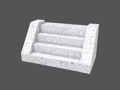 Low Poly Concrete Stairs v1 001 Low-poly 3D model