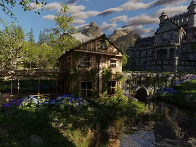 Mansion Scene 3D model