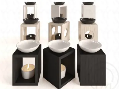 Aroma fragrance Oil Burner Modern Zen 3D model