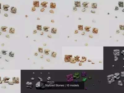 Stylized Stones 3D Model Pack
