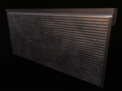 Roller Shutter Animated Low-poly 3D model