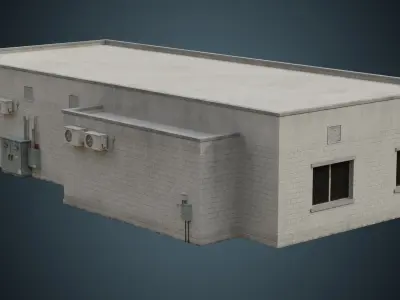 Industrial Building 3B Low-poly 3D model