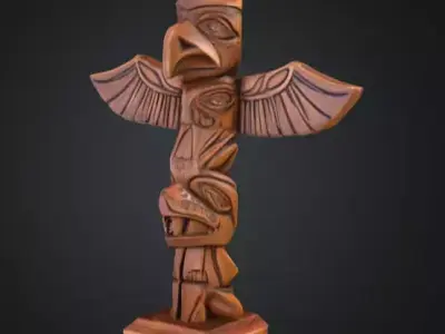 Totem Wood Sculpture Collection 3D Model Pack